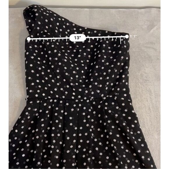 Women’s sz 2 One Shoulder Polka Dot Dress - Picture 9 of 10